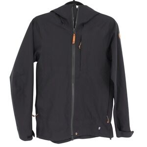 Fjallraven Women's Abisko Eco Shell Jacket Size XS Black Waterproof Hooded